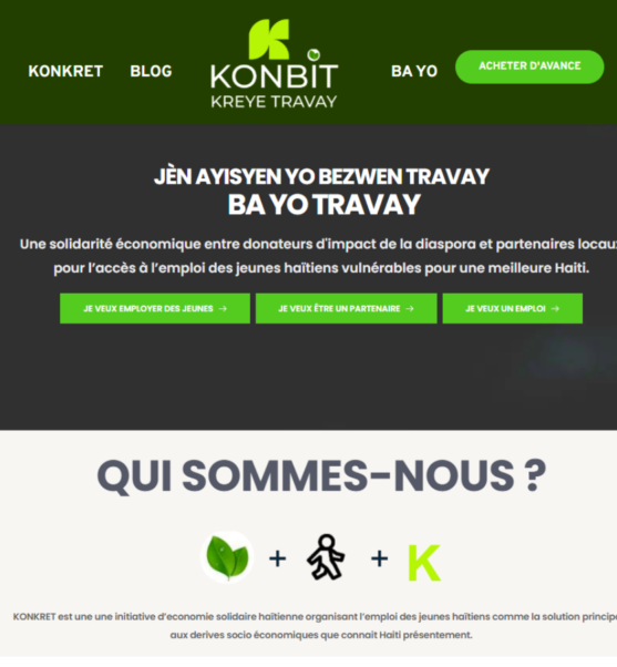Konkret-haiti.com, a Website designed to present initiatives and communicate impact clearly.